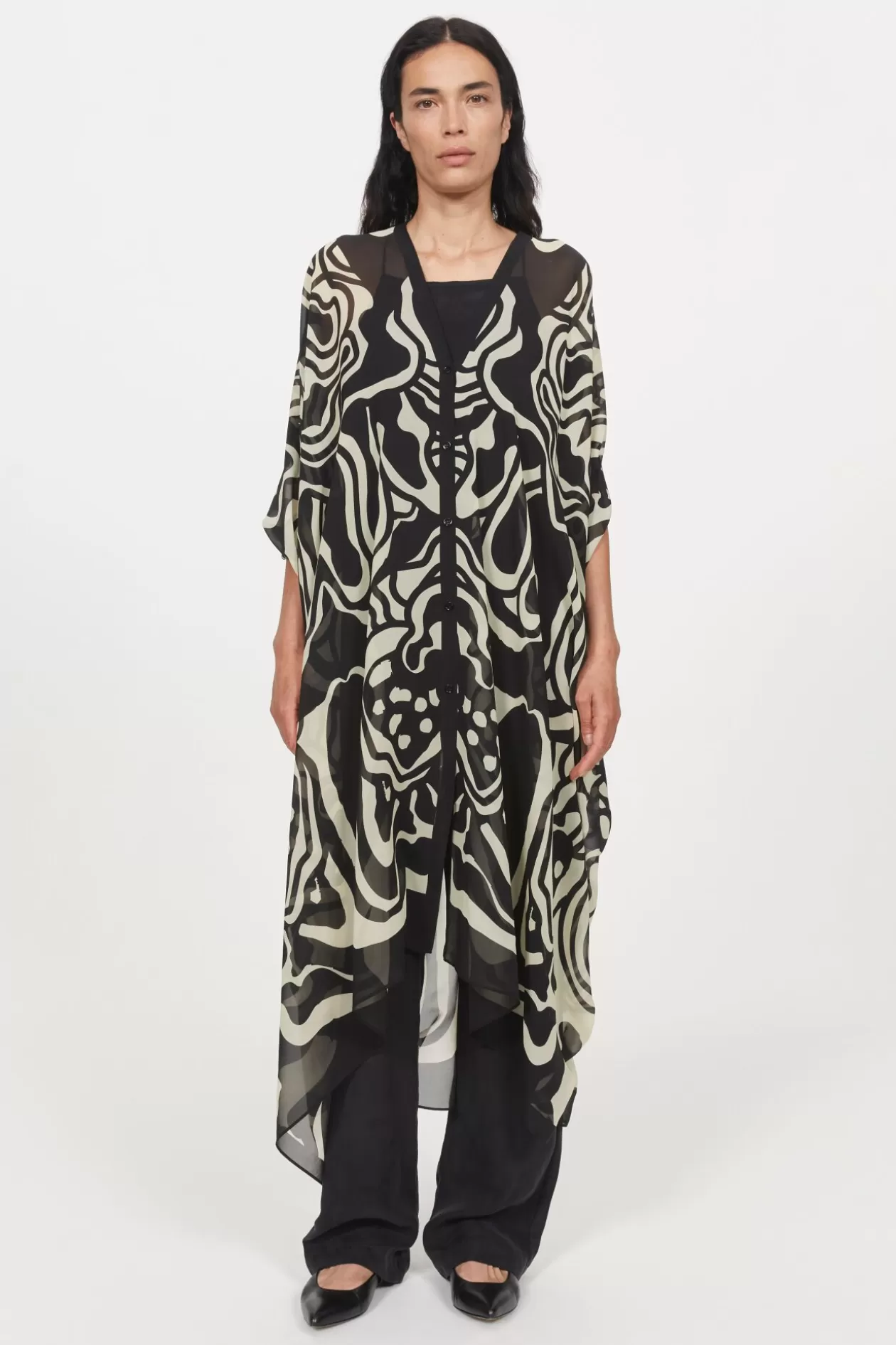 Rodebjer Agave Cosmic Bloom Caftan Black Cheap