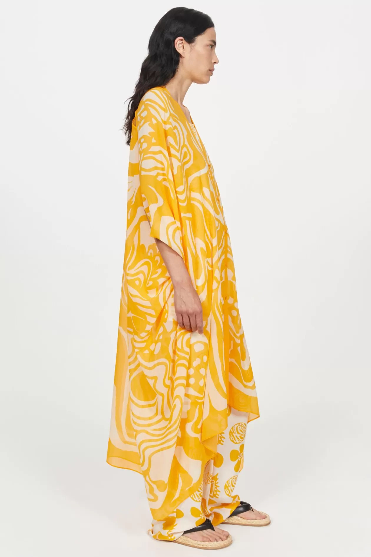 Rodebjer Agave Cosmic Bloom Caftan Marigold Cheap