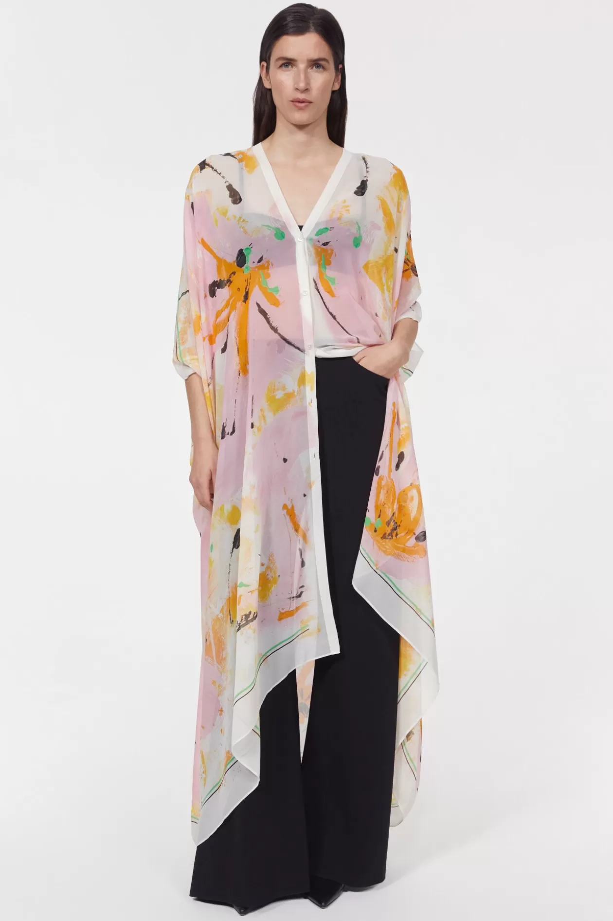 Rodebjer Agave Floral Caftan Whipped Cream/Saffron Shop