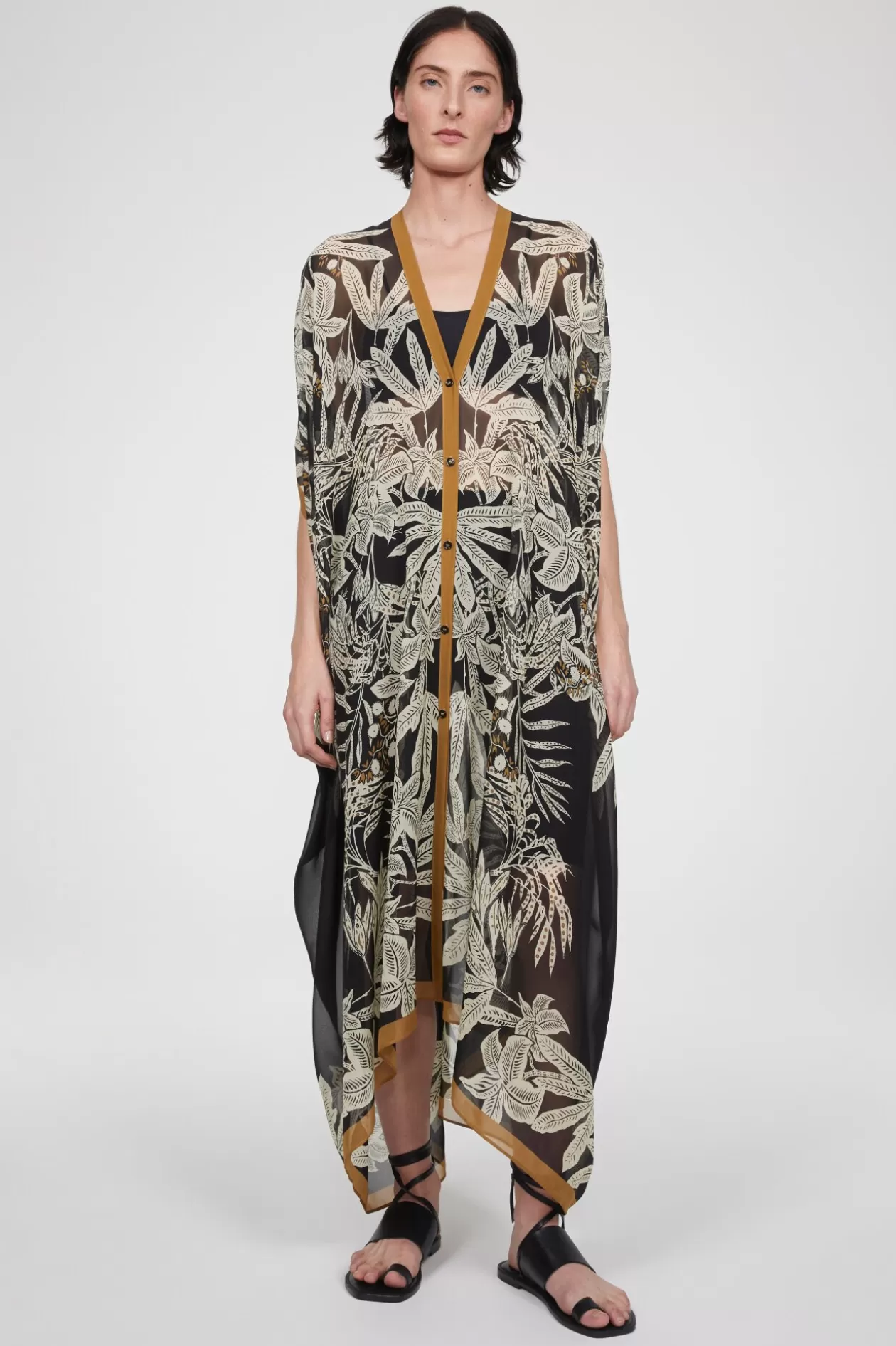 Rodebjer Agave Jungle Print Caftan Black/Beige Outlet