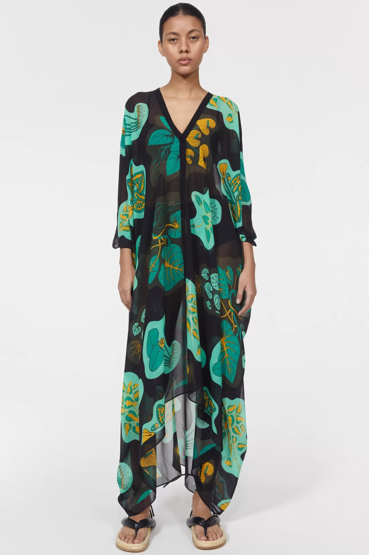 Rodebjer Agave Leaf Caftan Black Best