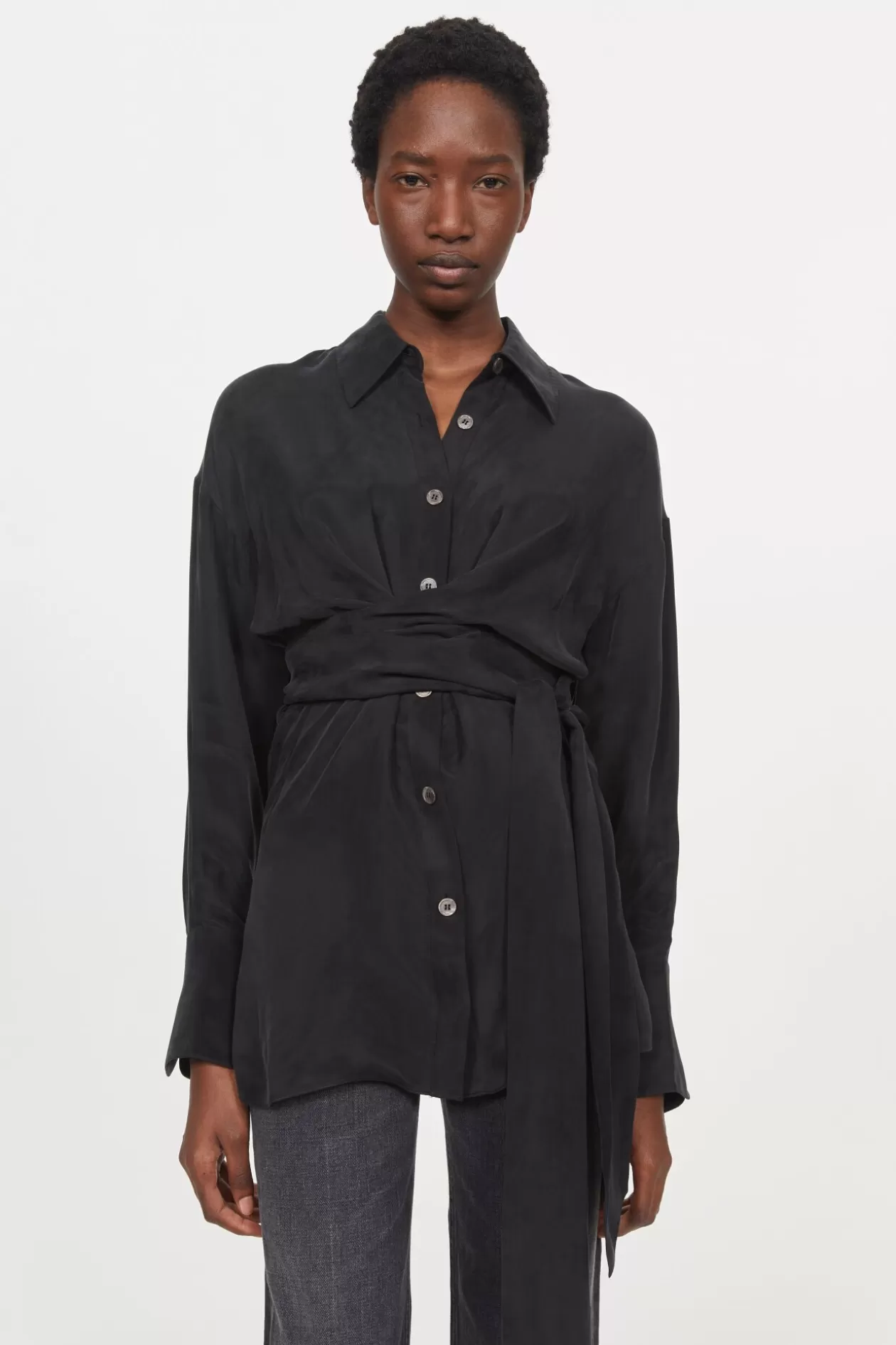 Rodebjer Almond Peach Twill Shirt Black Online