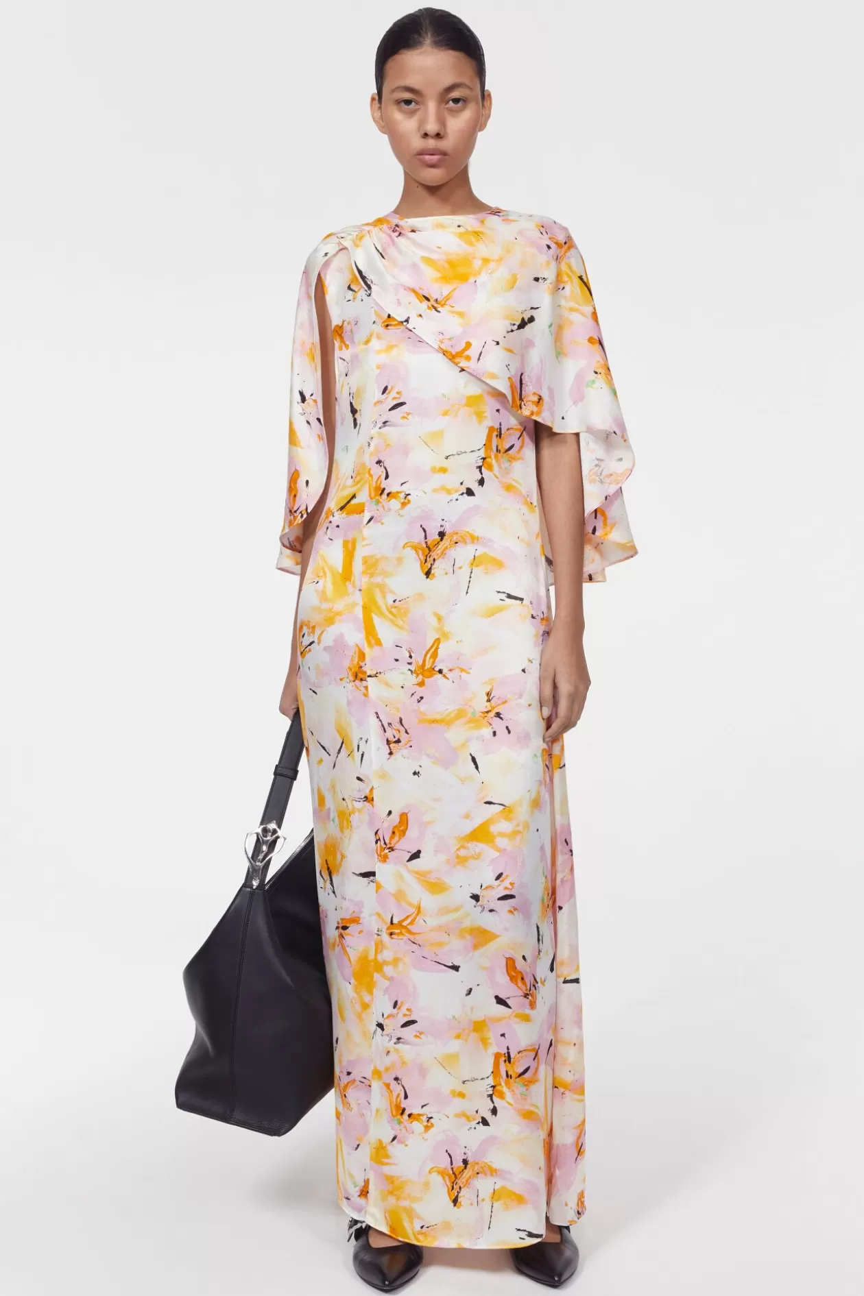 Rodebjer Barbara Floral Dress Whipped Cream / Saffron Flash Sale