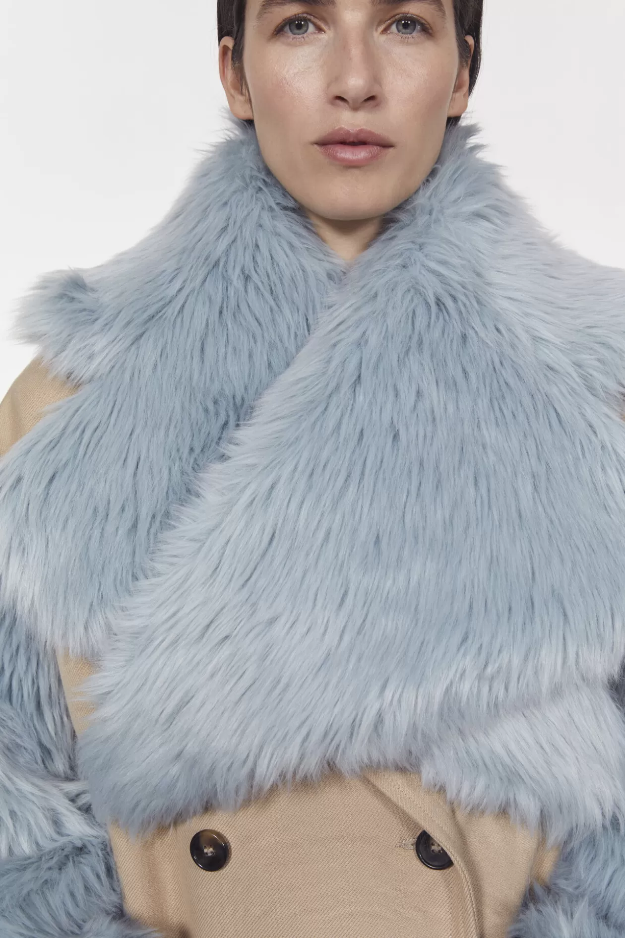 Rodebjer Hyper Faux Fur Collar Cloud Grey Fashion