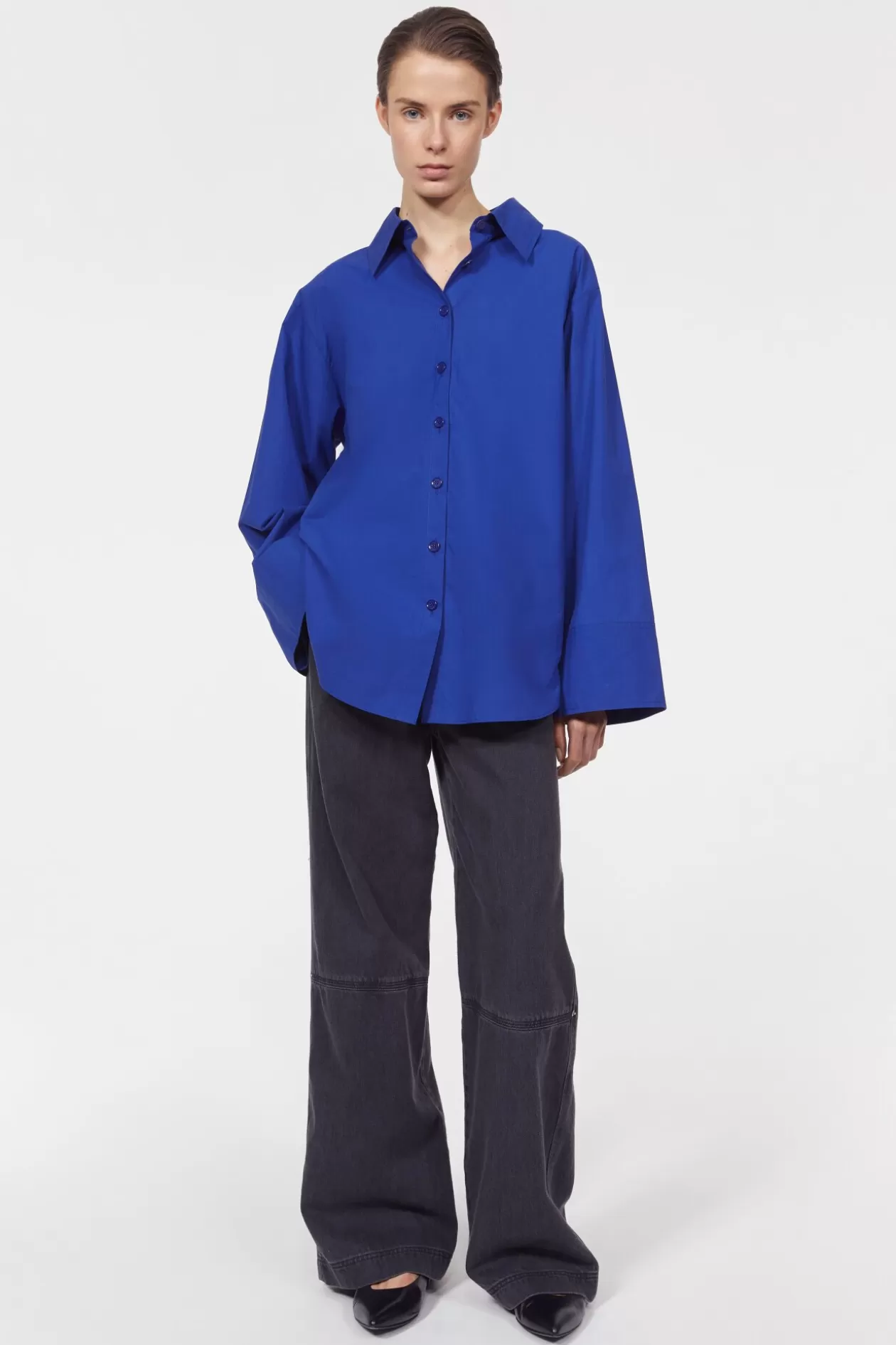 Rodebjer Imola Oversize Shirt Workwear Blue Fashion