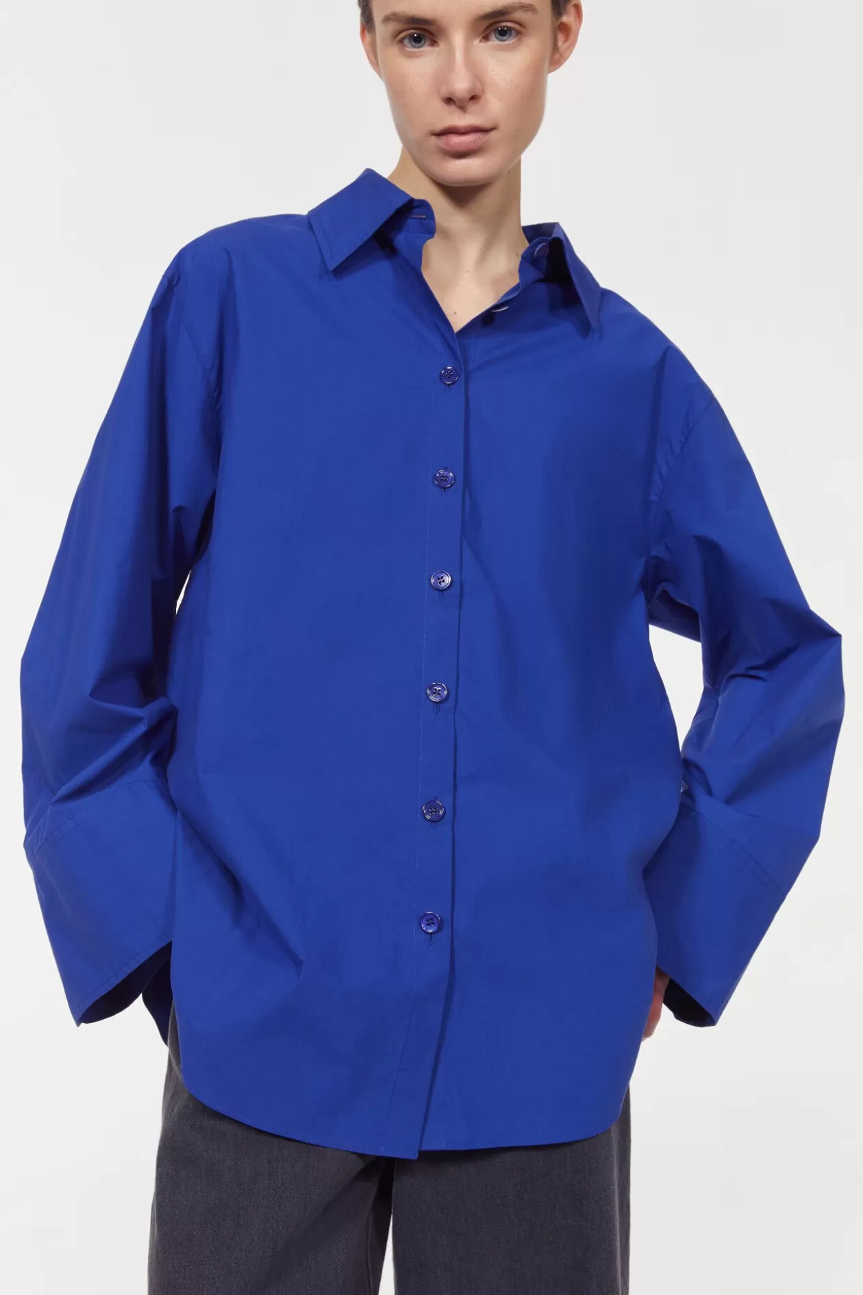 Rodebjer Imola Oversize Shirt Workwear Blue Fashion