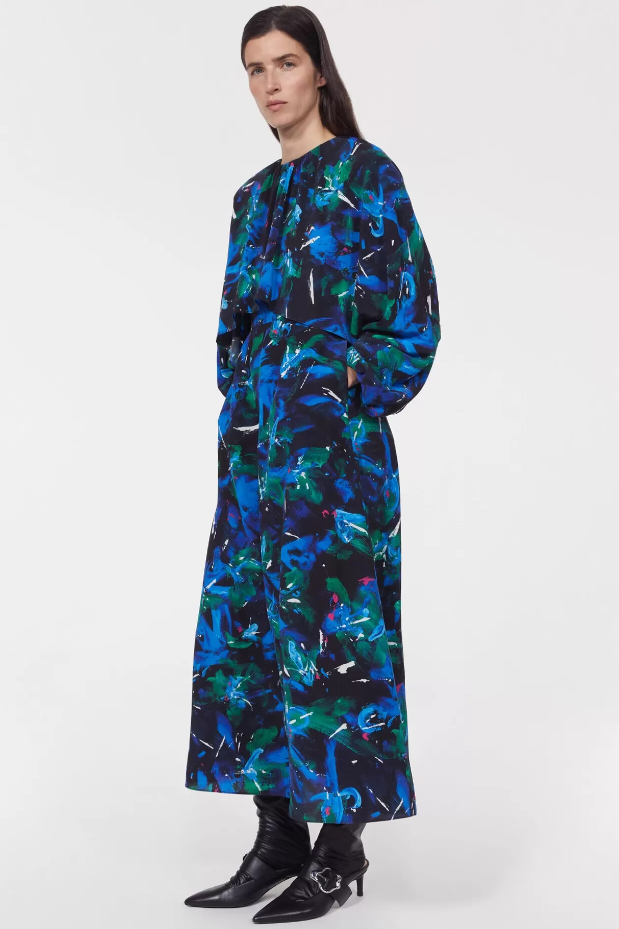 Rodebjer Ingrid Floral Dress Black / Cobalt Discount