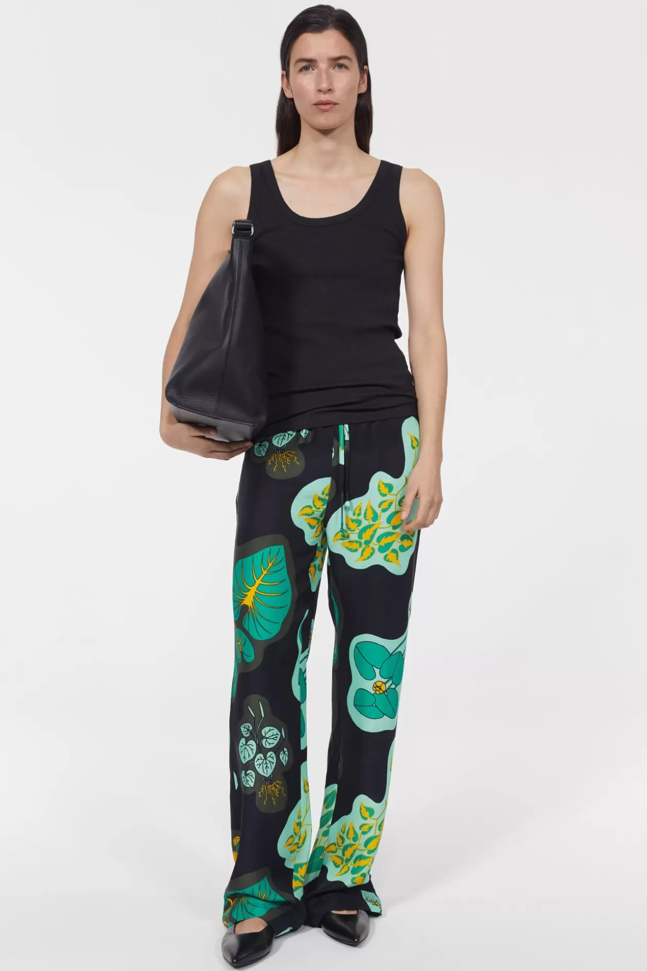 Rodebjer Lunara Leaf Pants Black Flash Sale