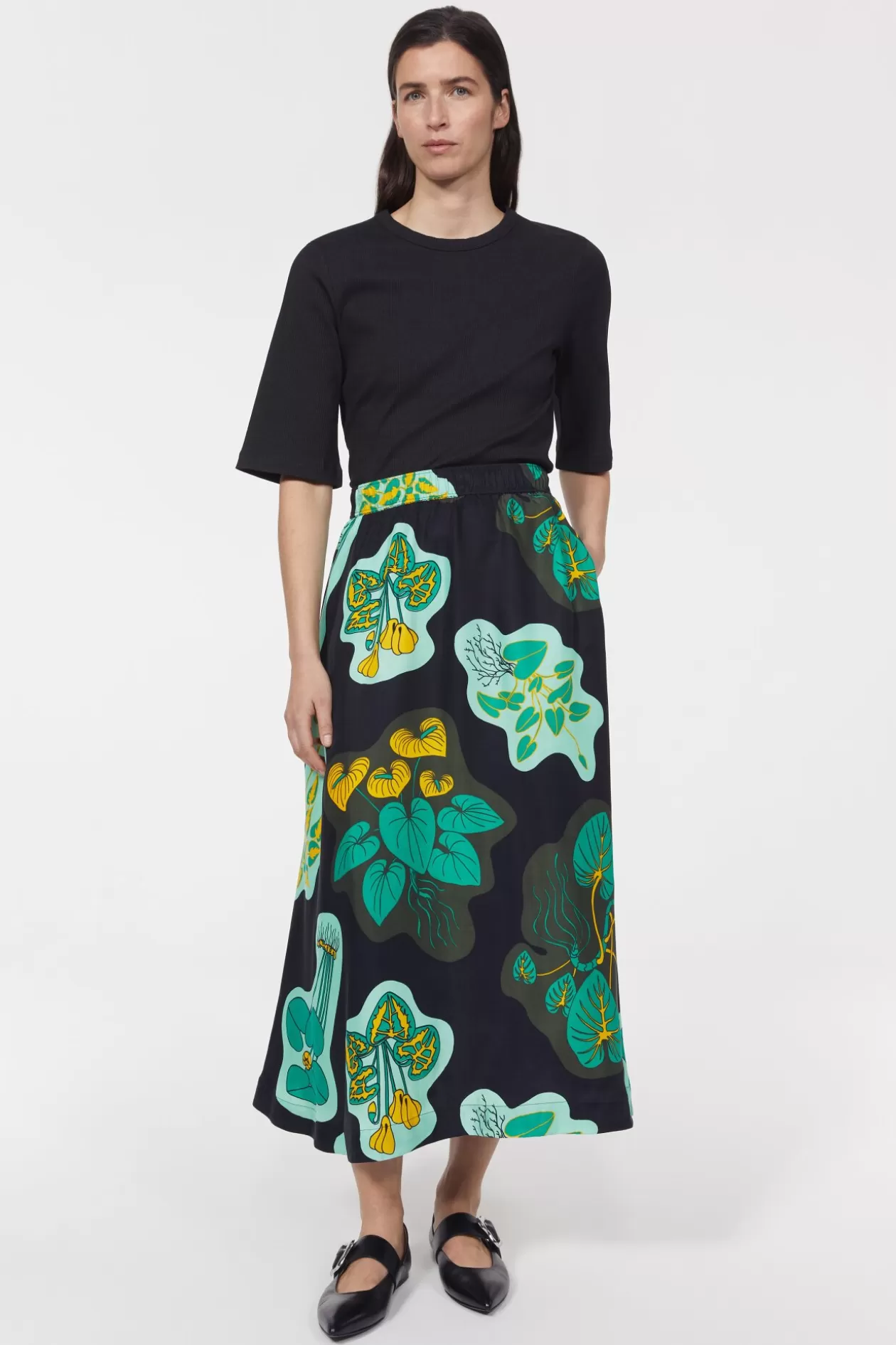 Rodebjer Marla Leaf Skirt Black Shop