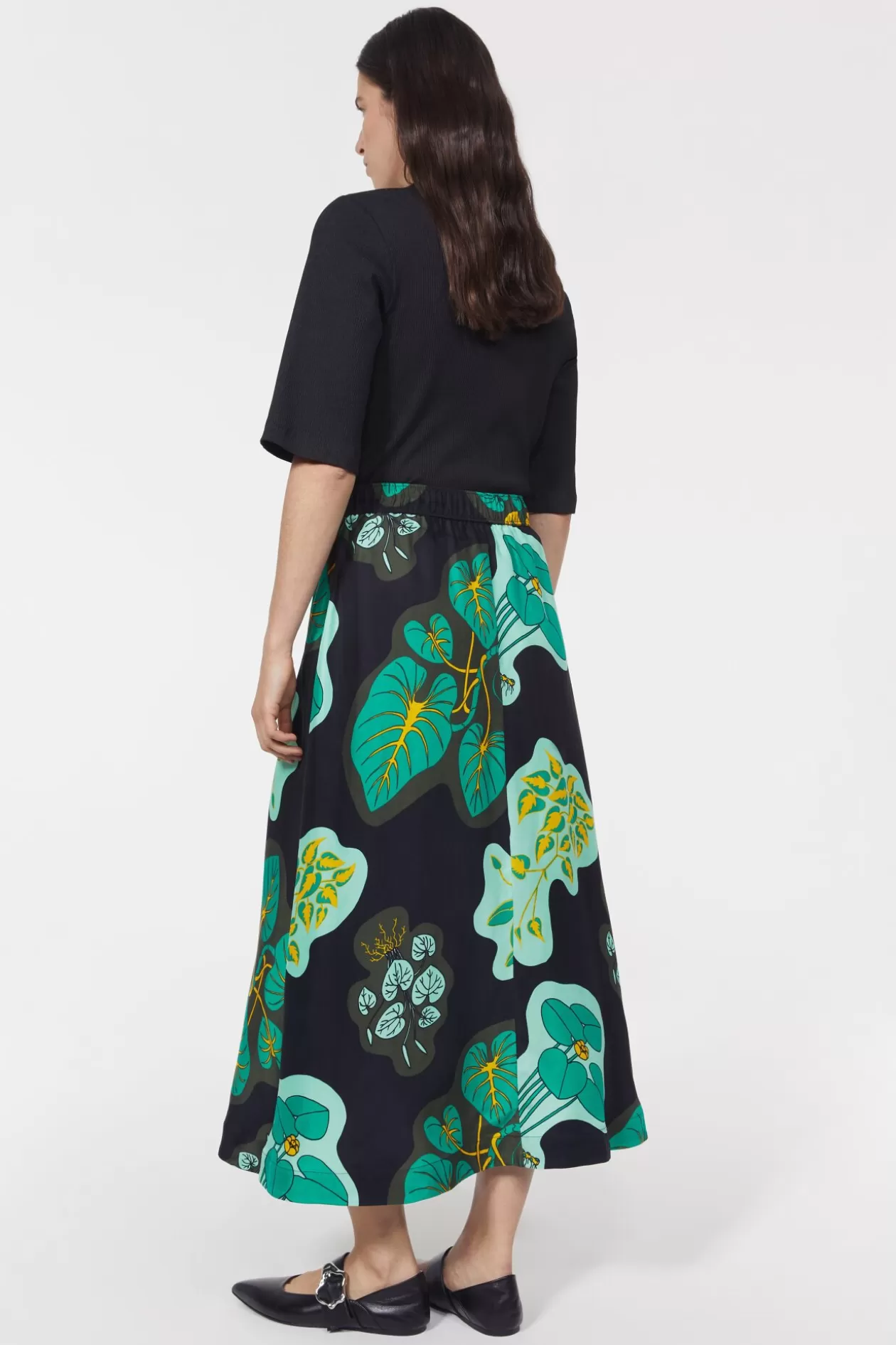 Rodebjer Marla Leaf Skirt Black Shop