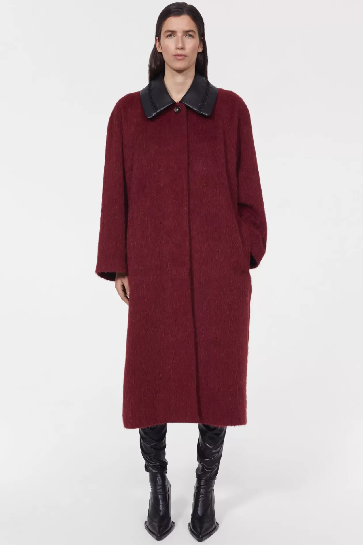 Rodebjer Moma Brushed Coat Berry Sale