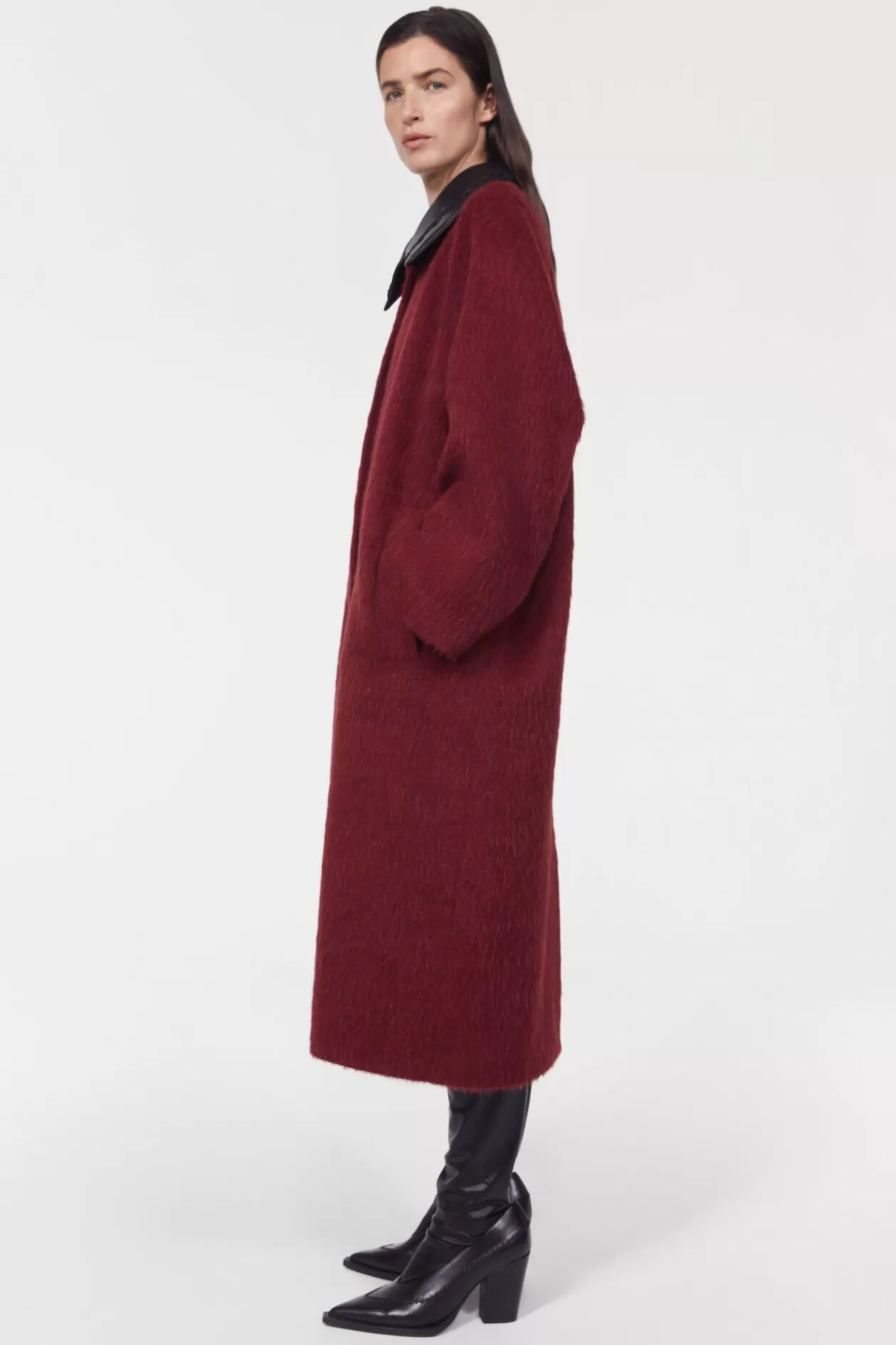 Rodebjer Moma Brushed Coat Berry Sale