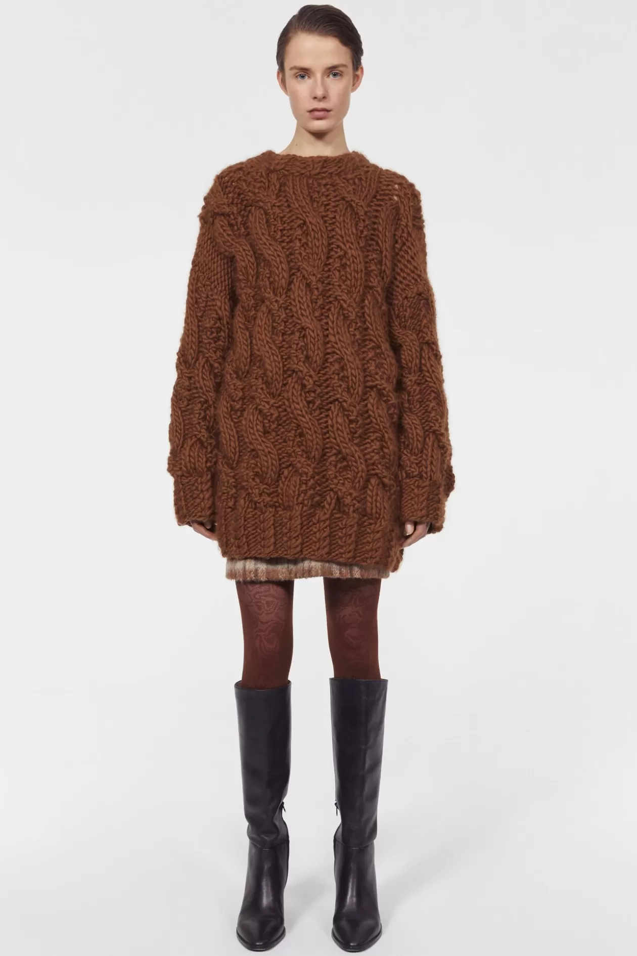 Rodebjer Peeters Cable Knitted Sweater Umber Cheap