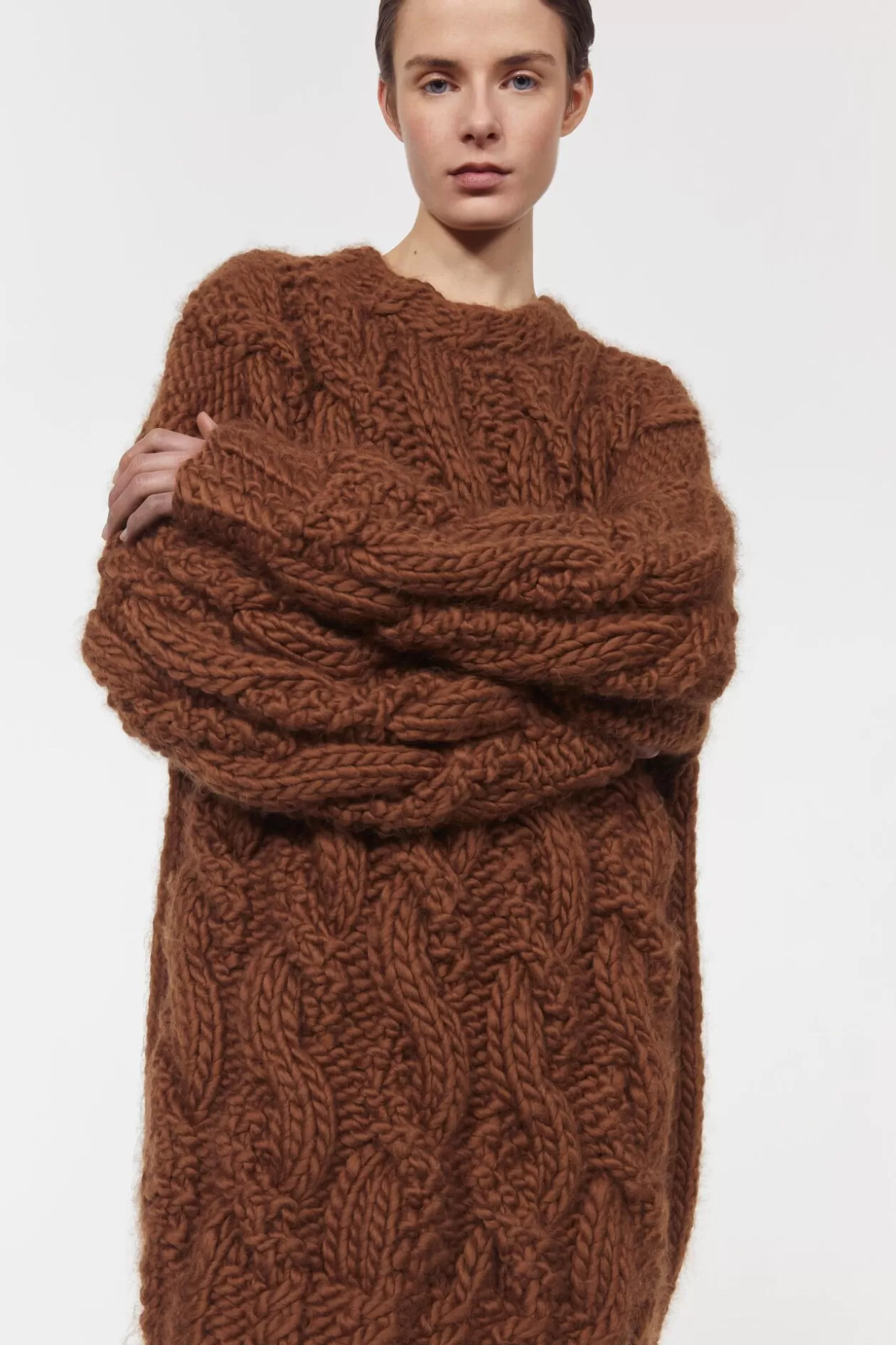 Rodebjer Peeters Cable Knitted Sweater Umber Cheap