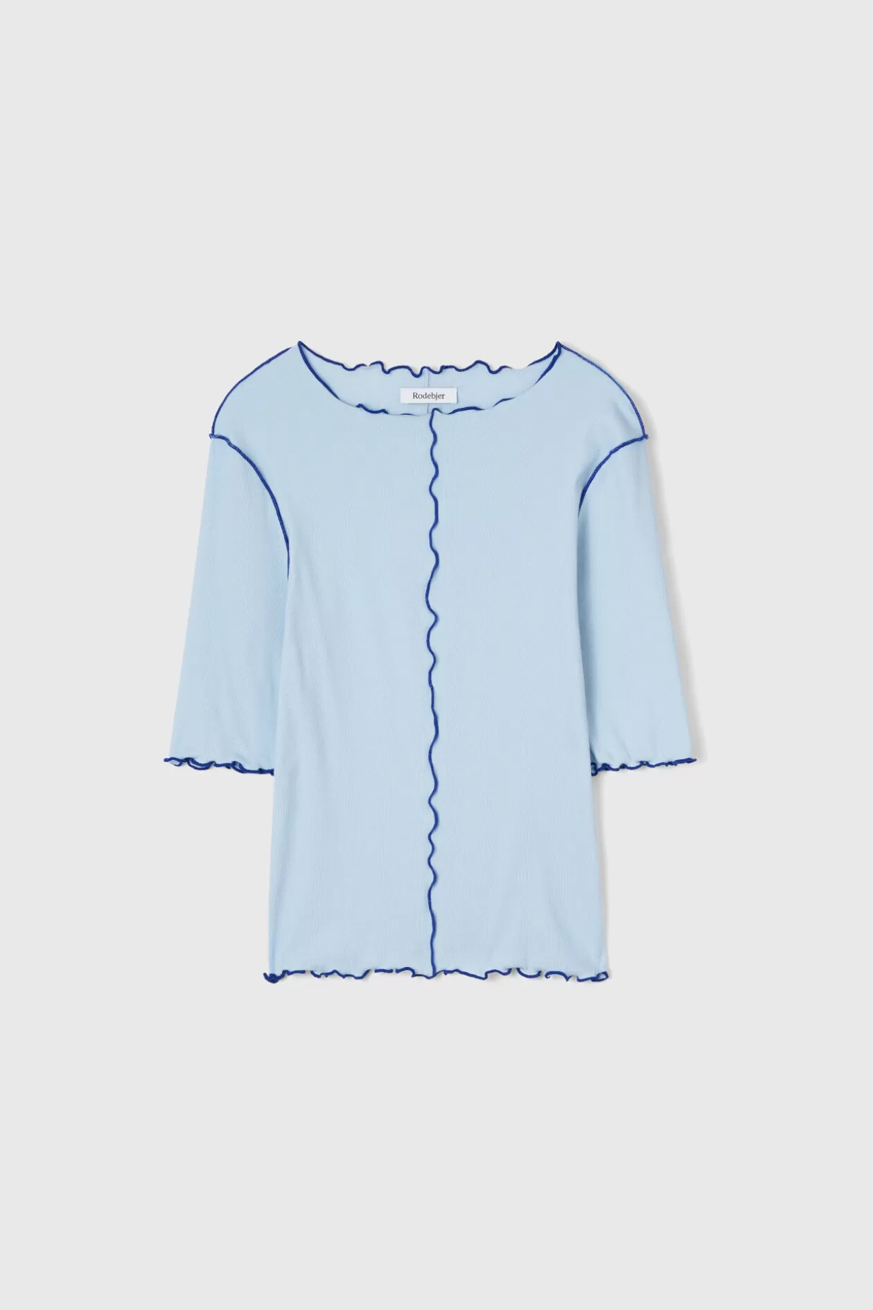 Rodebjer Samantha Rib Jersey Top Fog Blue Cheap