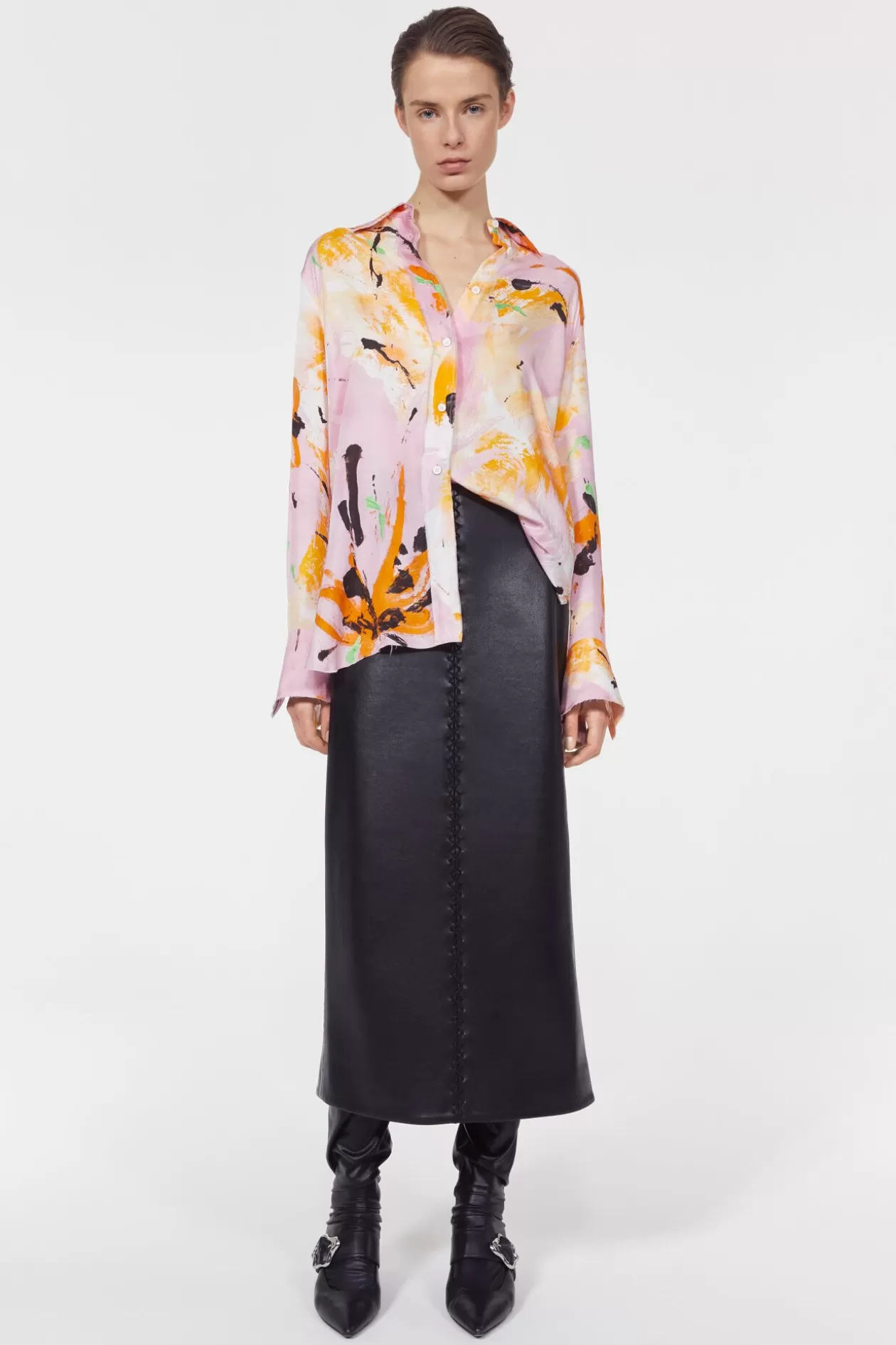 Rodebjer Sofia Floral Shirt Whipped Cream / Saffron Shop